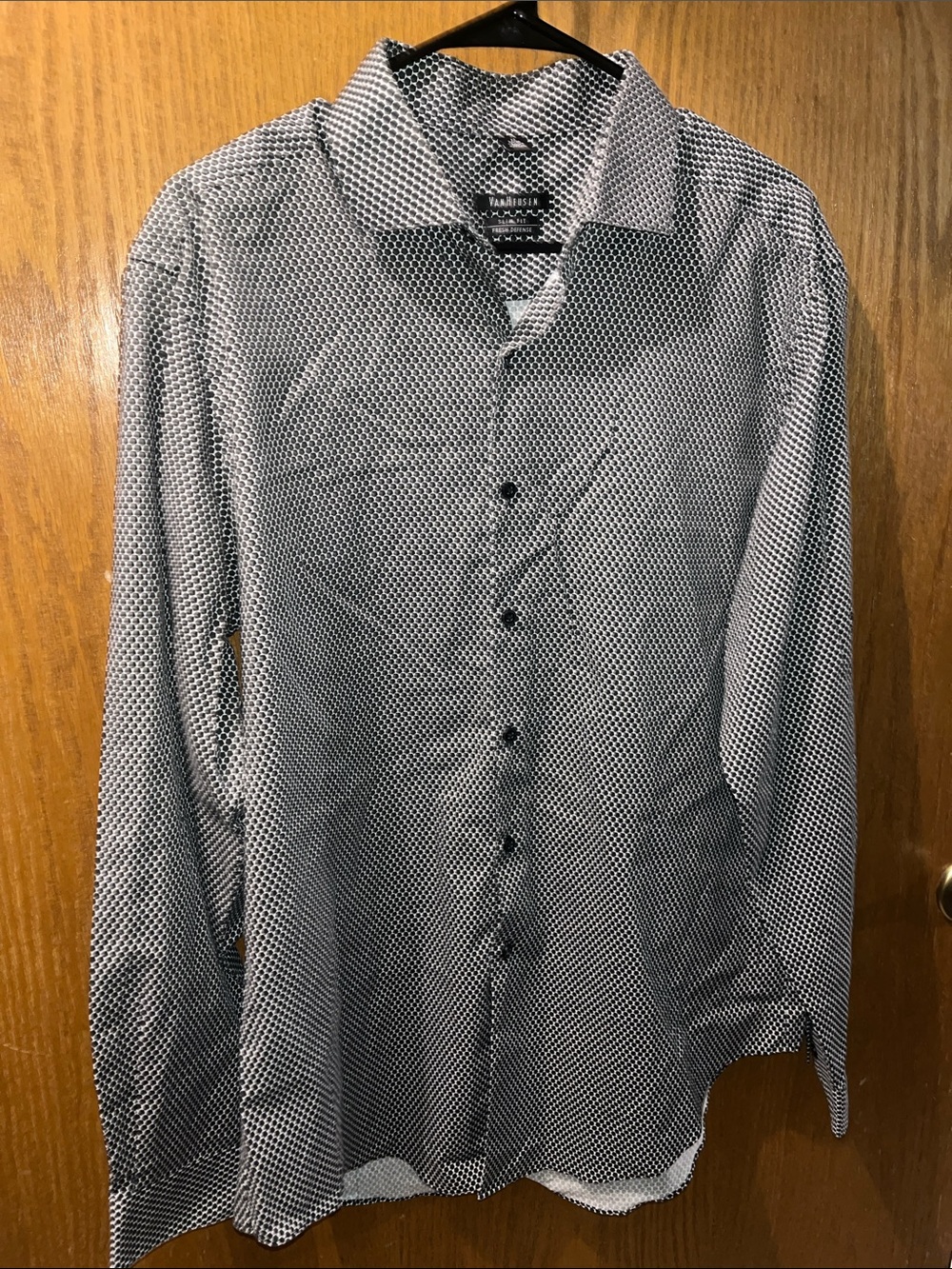 Van Heusen Black and White Micro Dot Dress Shirt